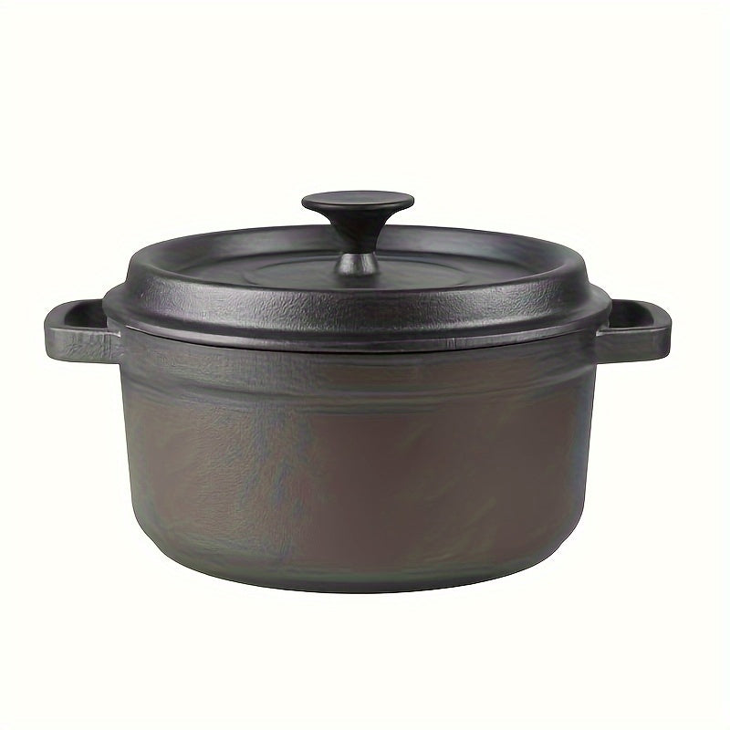 Pre-Seasoned Cast Iron Dutch Oven with Lid - Versatile 2-in-1 Skillet and Stock Pot, Non-Stick, Oven-Safe Cookware for Stewing, Braising, and Frying, Works with Induction Cooktops