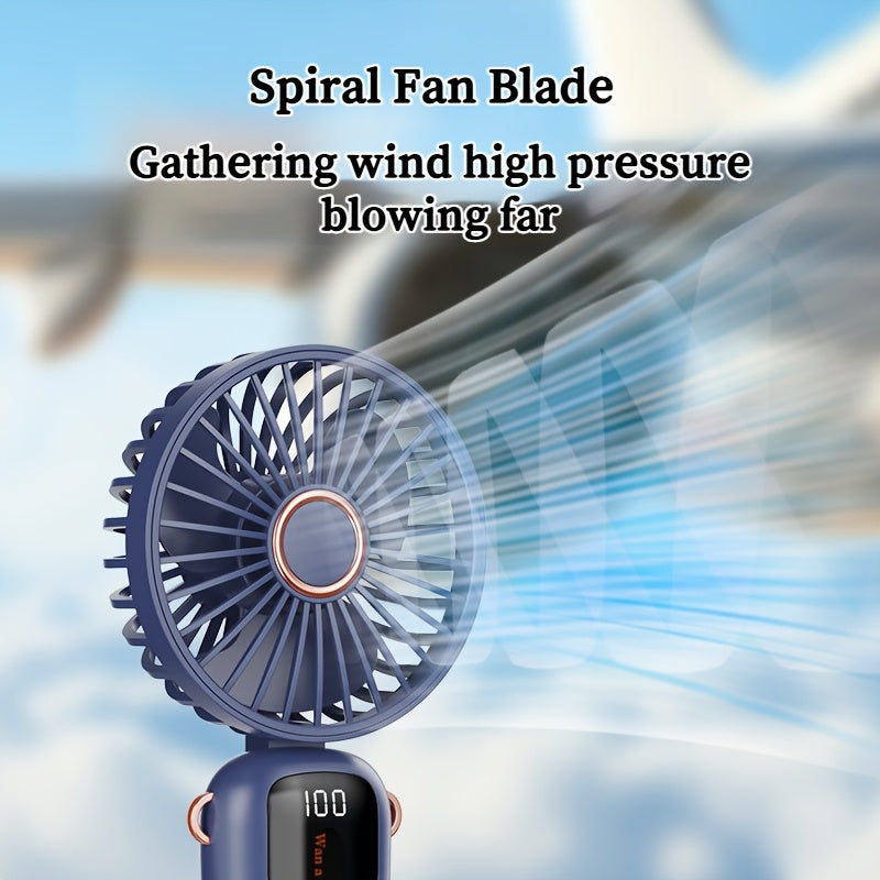 Get your hands on the perfect personal cooling solution with this Mini Portable Fan. This handheld fan is rechargeable via USB charging and comes with 100 speed settings for customized comfort. The fan is silent and small, making it ideal for use in