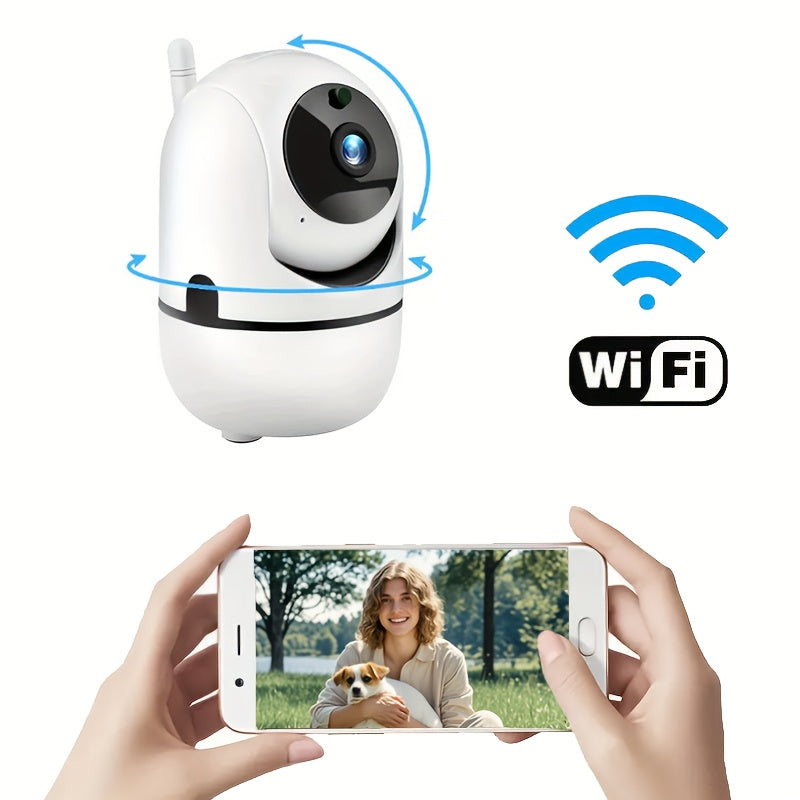 Get the YIIYRY 1080P HD Indoor Smart WiFi Home Camera for seamless monitoring and control. This camera features two-way audio, wall-mountable design, 355° horizontal and 90° vertical rotation, and easy installation. Compatible with smartphones, this