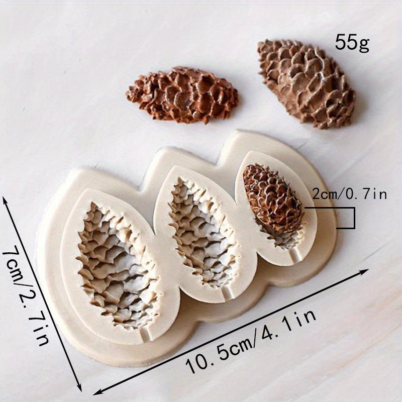 Forest Chocolate Mold featuring one piece design. Squirrel, mushroom, and pine cone shapes made of high-quality silicone material. Perfect for creating cute kawaii animal candies, fondants, and biscuits. Ideal for DIY cake decorating, this versatile mold