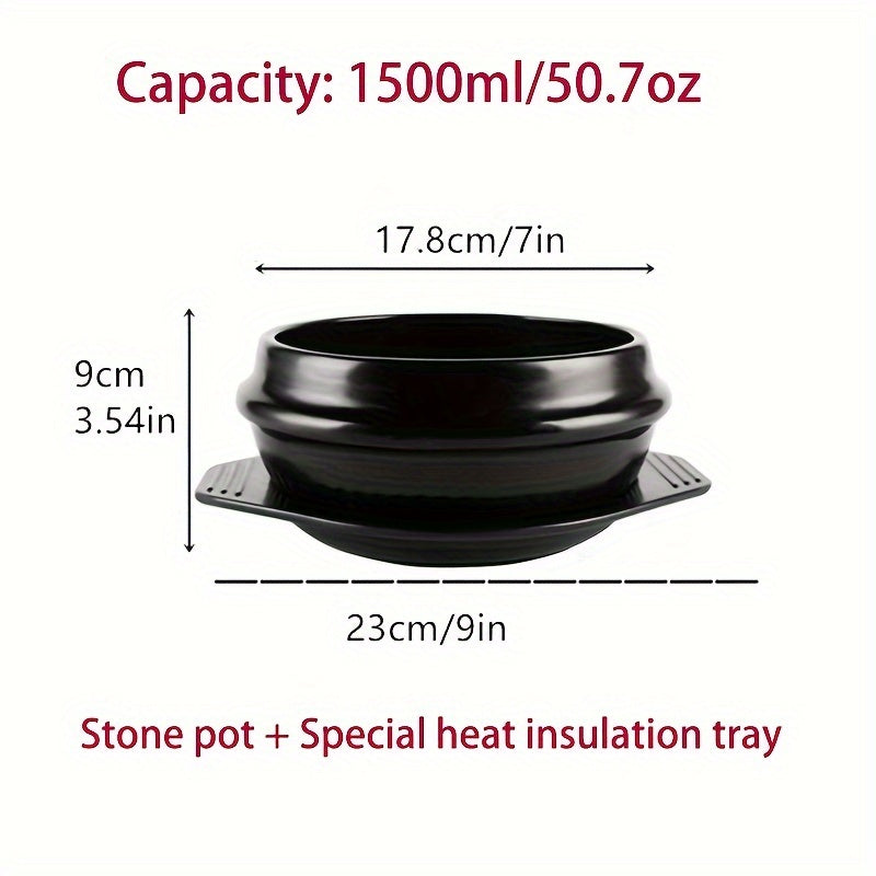 1 Piece Ceramic Donabe Pot Bowl: Enjoy cooking with this heat-resistant tray included. This rust-resistant pot is safe for stovetop use and perfect for BBQ, stew, bibimbap, and soup. No charging necessary.