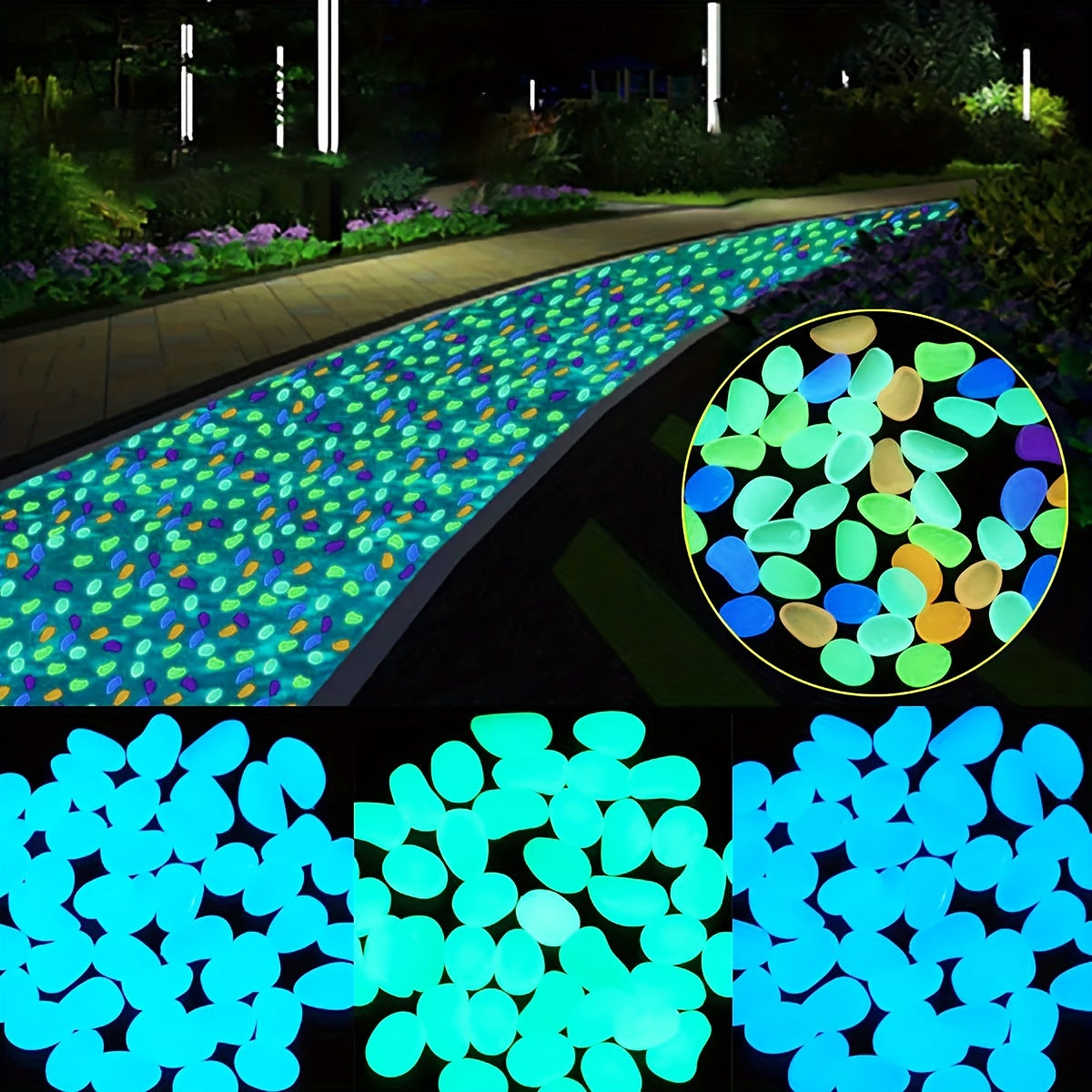 Luminous Pebbles: 10/102pcs/bag, 0.79*0.99cm - Create a Magical Garden, Landscape, Flower Pot.