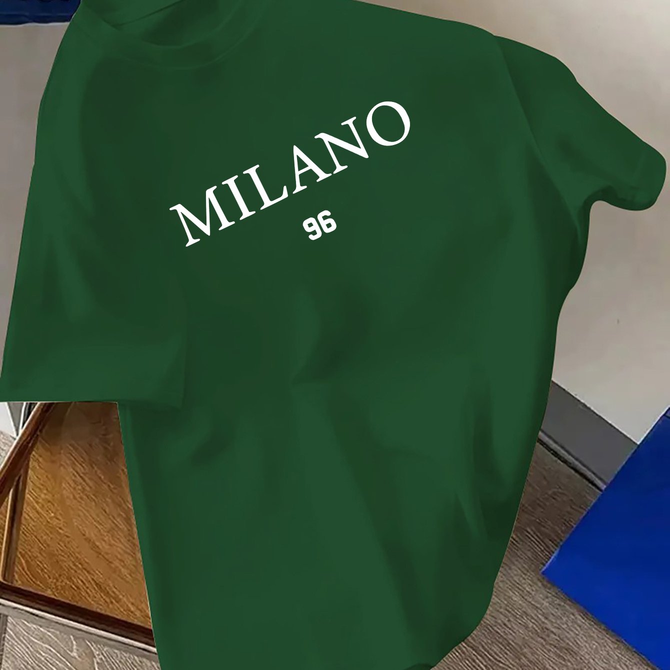 MILANO 96 Print Men's Crew Neck Short Sleeve T-shirt, Casual Tops for Daily Wear, Fashionable Gift.