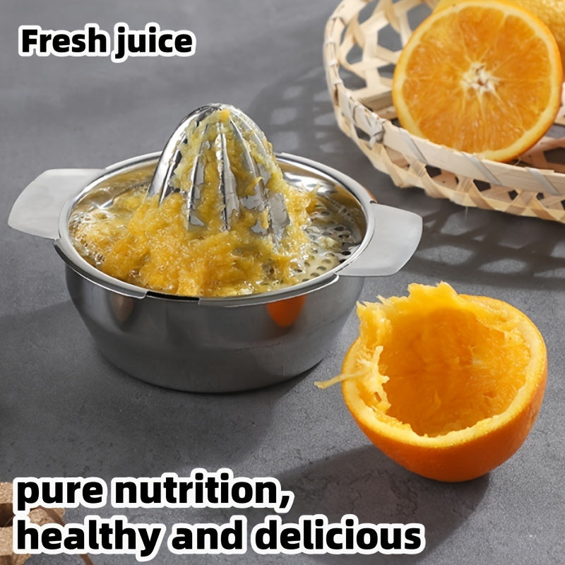 304 Stainless Steel Manual Citrus Juicer - Compact Hand Squeezer for Lemons, Oranges & More - Perfect for Use in the Kitchen, Restaurant, or on Outdoor Picnics and Camping Trips