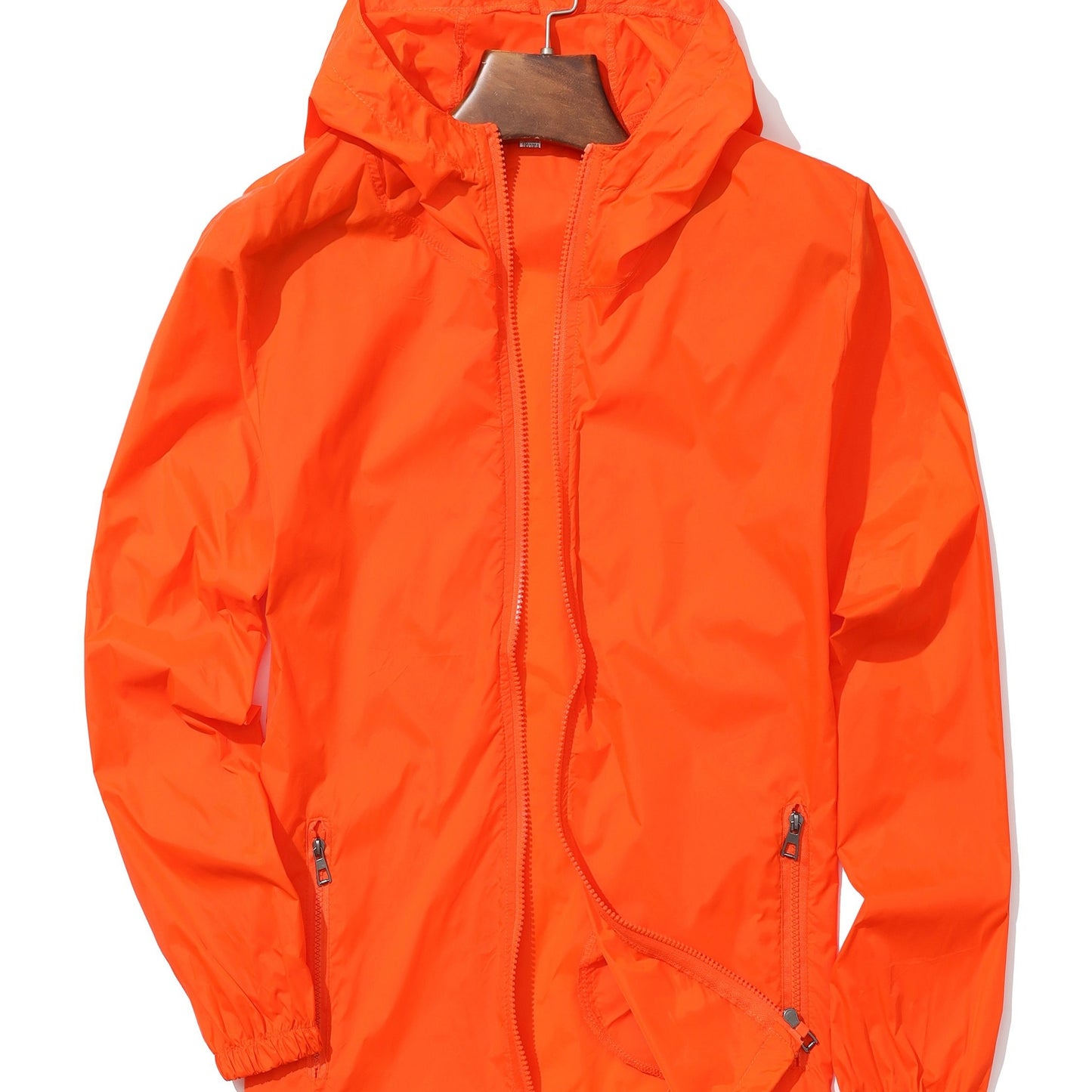 Light and breathable sun protection windbreaker for men and women, quick-drying, with a couple hood and random zipper for outdoor activities in spring and summer.