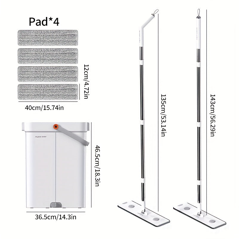 Получите все, что вам нужно для сверкающе чистого дома с этим набором, включающим 2 плоских швабры, 4 тряпки для швабры и удобное ведро. Швабра с функцией мытья без рук в стиле CP и дизайном радуги с теркой делает уборку легкой, а длинная ручка...