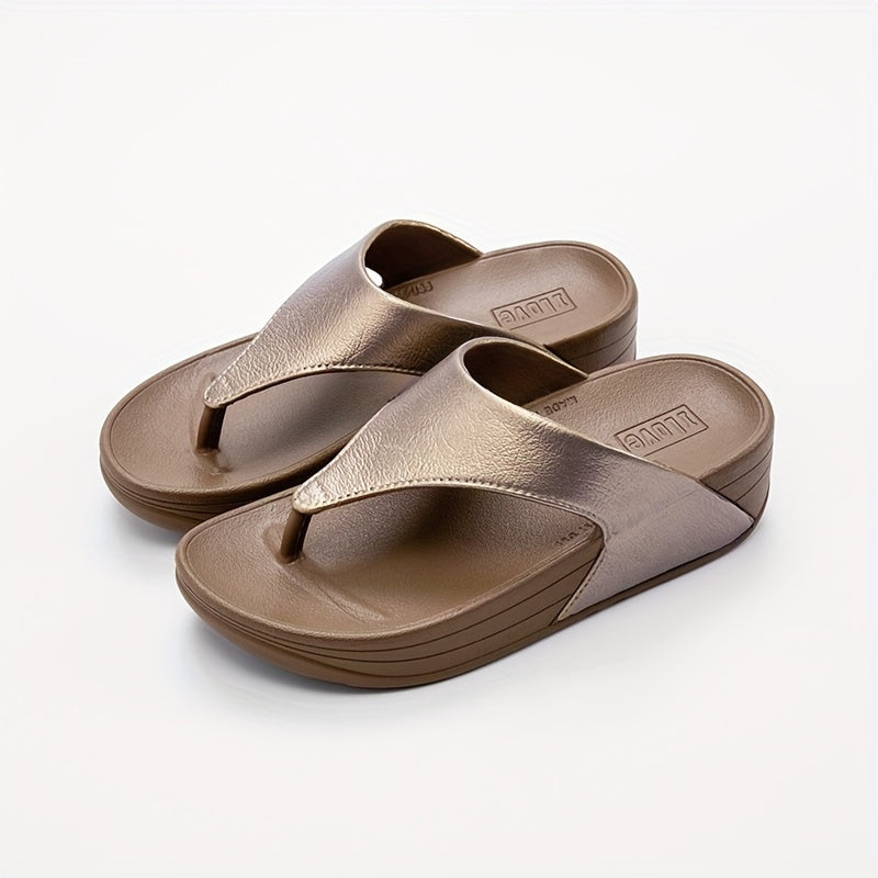 Women's Summer Platform Flip-flops with Anti-slip Soft Sole