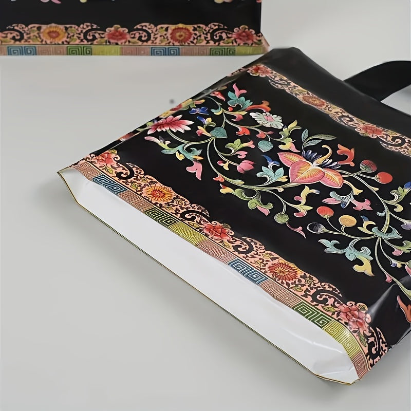 Black Mandala Flower Tote Bag, versatile for various occasions and purposes.