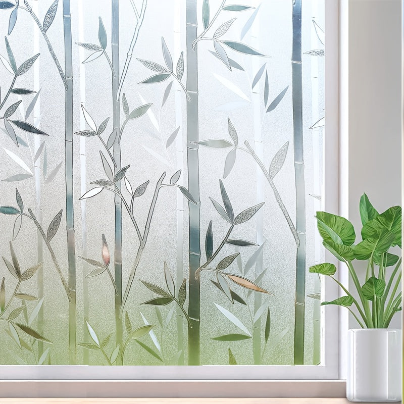 Privacy frosted glass window film for 1pc, featuring static cling technology for easy removal and reapplication. This film provides heat control and UV blocking for doors and windows, making it perfect for living rooms, bathrooms, bedrooms, offices, and