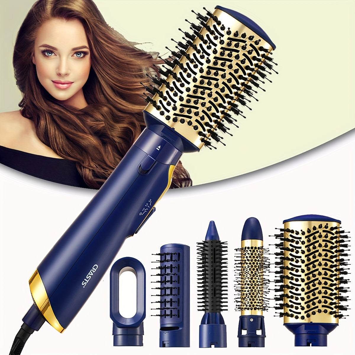 5-in-1 Hot Air Brush with Negative Ion Hair Styler for Drying, Curling, and Straightening Hair