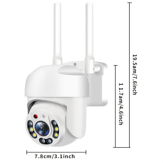 YIIYRY WiFi xavfsizlik kamerasi 355° Pan/Tilt, Rangli tungi ko‘rish, 2 tomonlama audio, USB quvvatlanishi, smartfon bilan moslik, SD karta kiritilmagan.