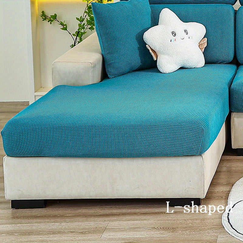 Anti-slip sofa cushion cover with elastic band for universal furniture protection in bedroom, office, and living room. Four seasons slipcover for comfortable and stylish seating.