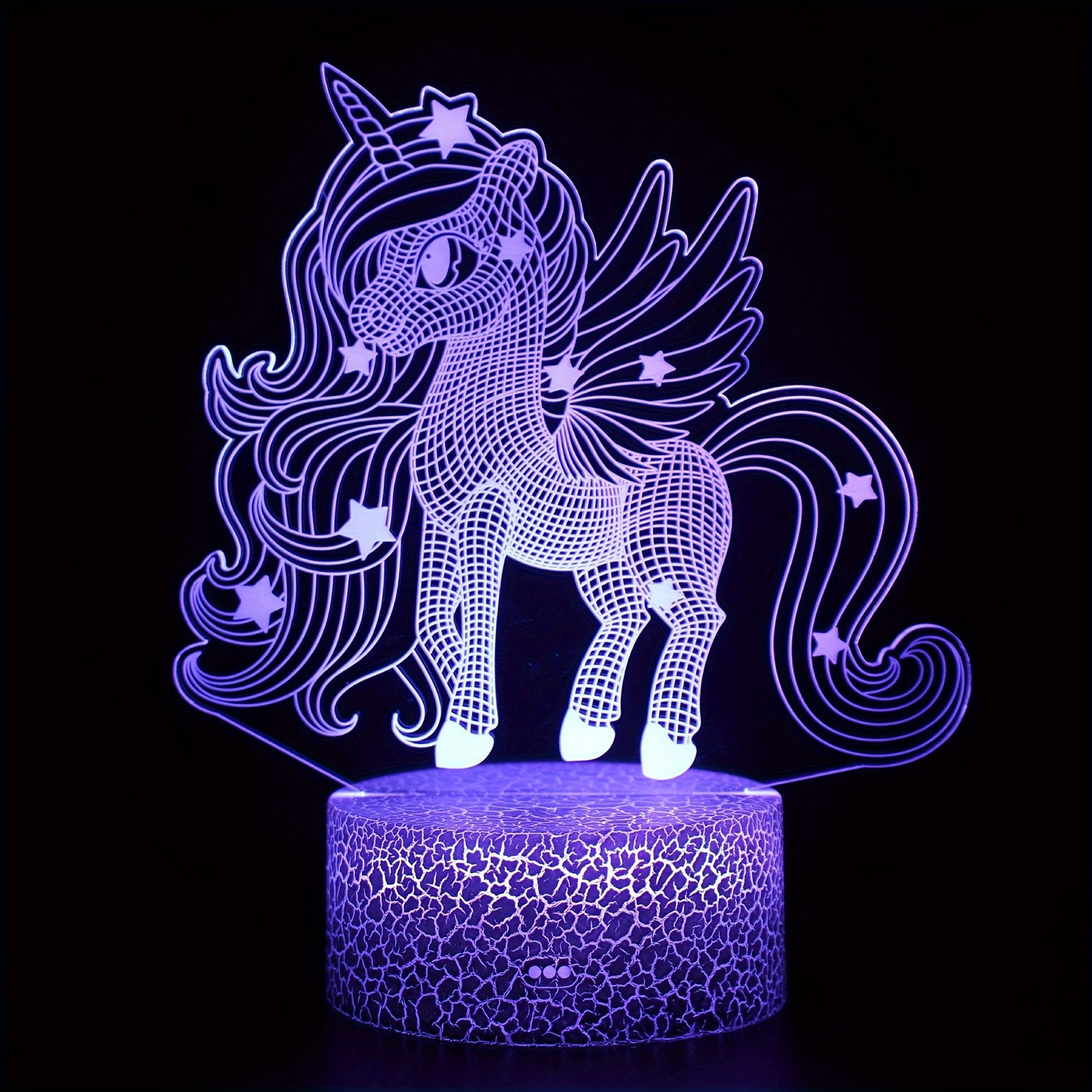 Unicorn LED Night Light with Celestial Shine - 3D Illusion, Touch-Control, USB Power