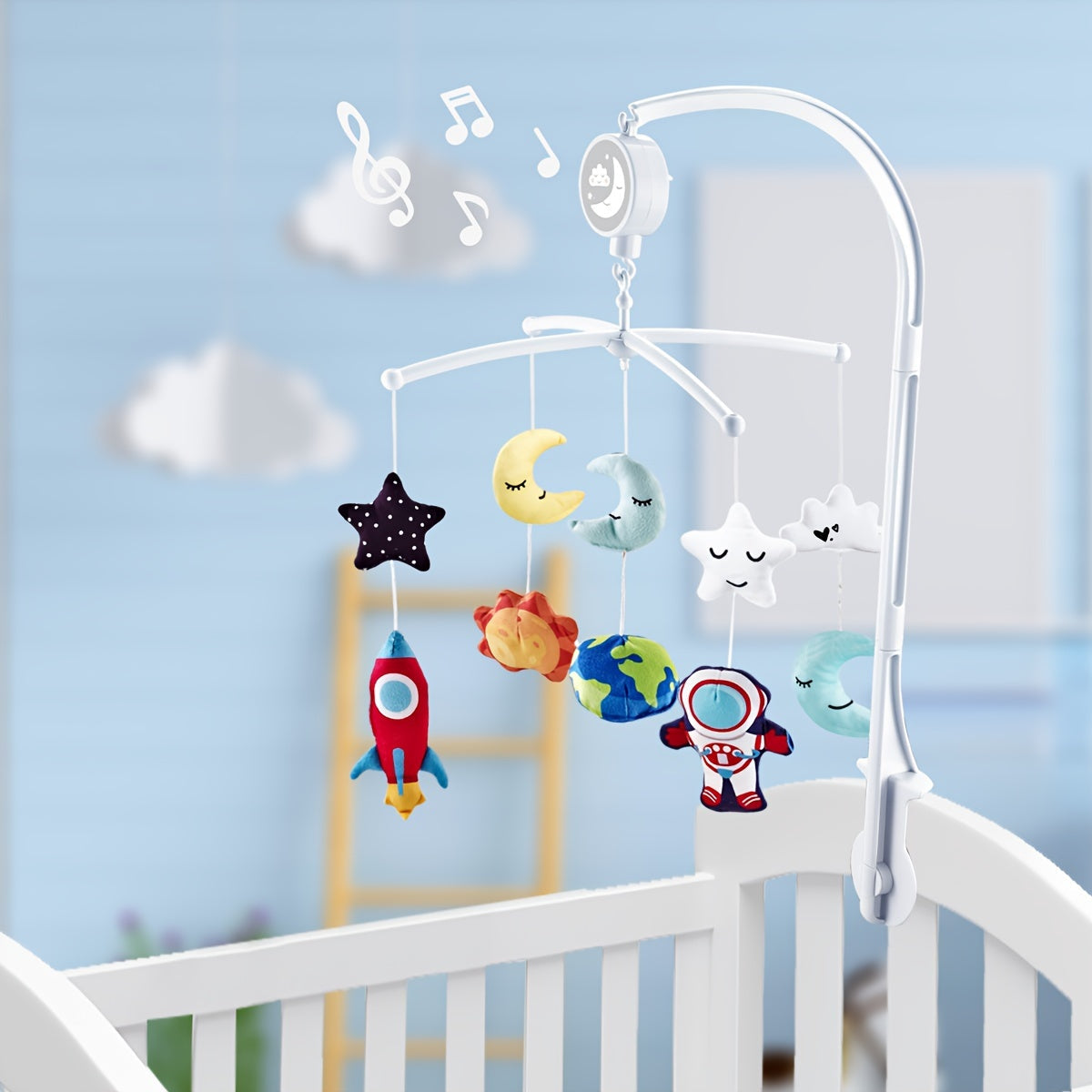 Musical Cartoon Bell Interactive Crib Toy for Kids - Easy to Assemble, Vibrant Colors - Ideal Gift for Children