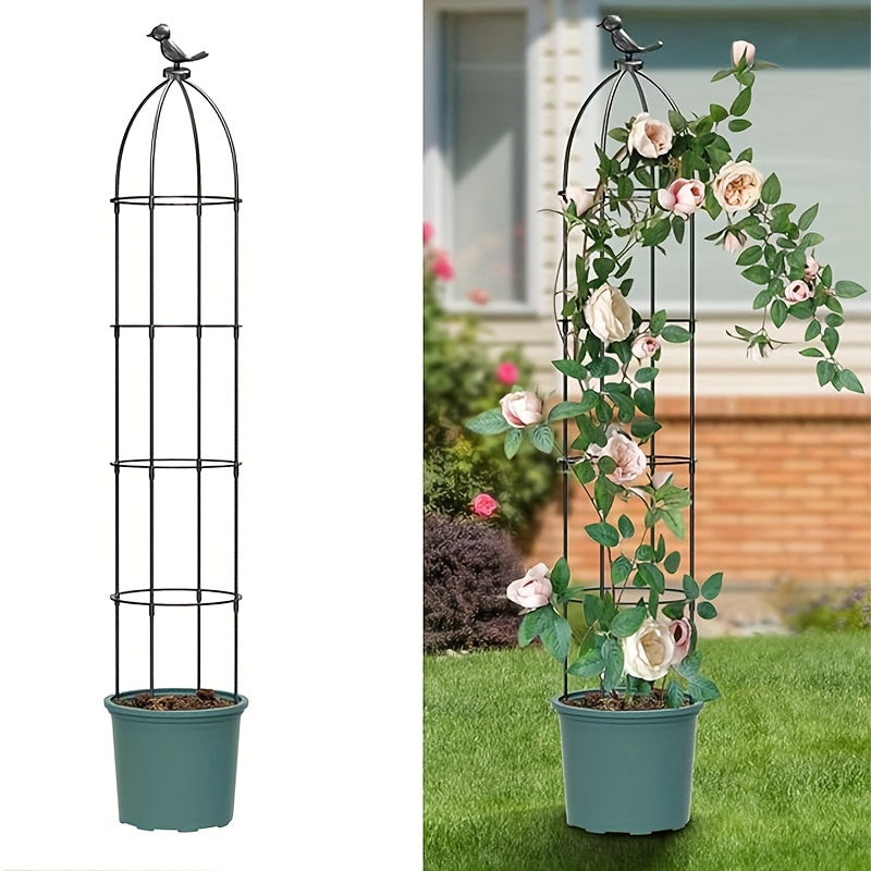 Adjustable Bird Perch Stand for Indoor/Outdoor Plants and Birds, with 2/3/4 Tiers and Support Stake.