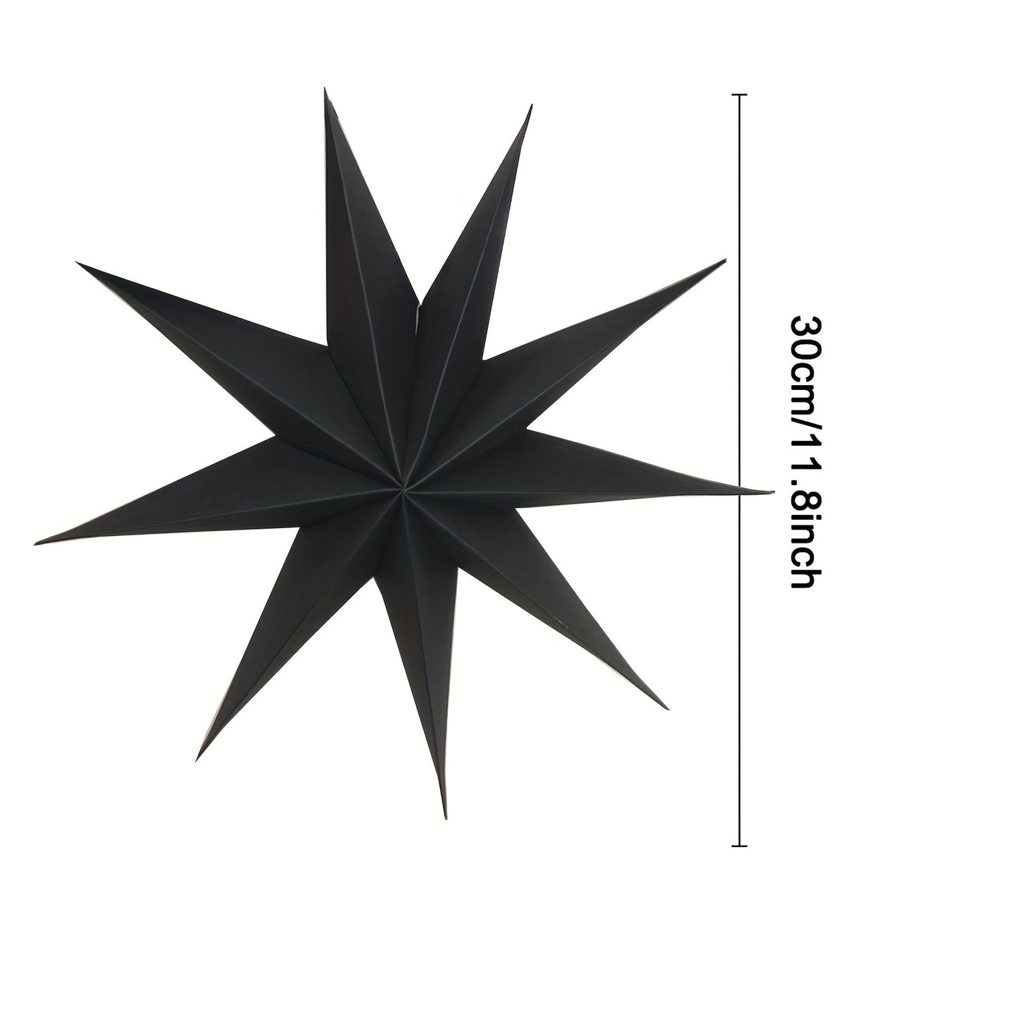 3 black, grey, and white 3D paper star lanterns, each measuring 30.48cm, ideal for Christmas and Xmas party decorations indoors.