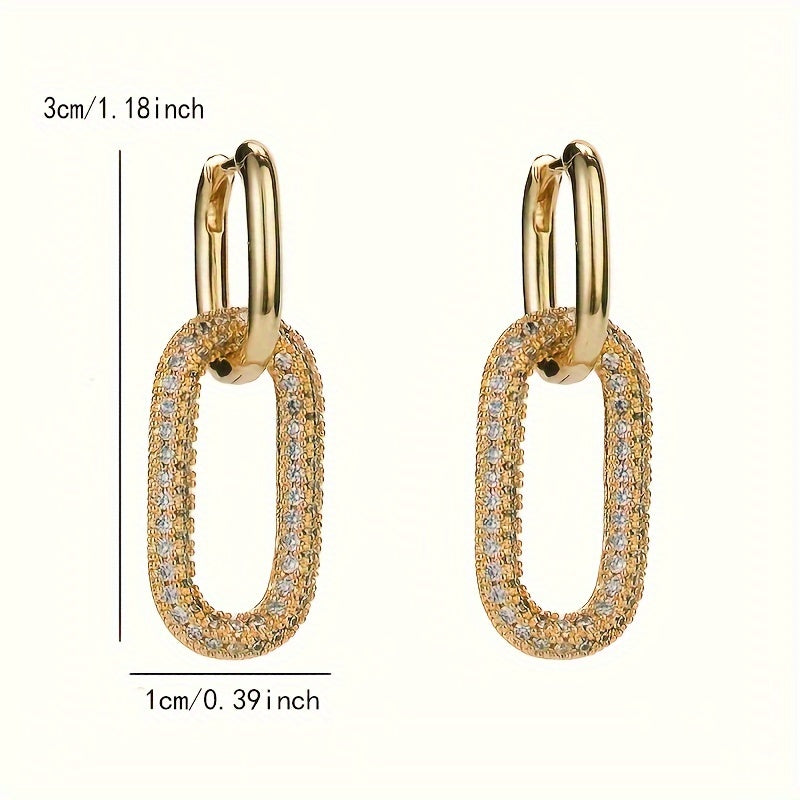 Drop earrings with chain design and rhinestone inlay, perfect for daily outfits and parties, as well as casual dating decor for women.