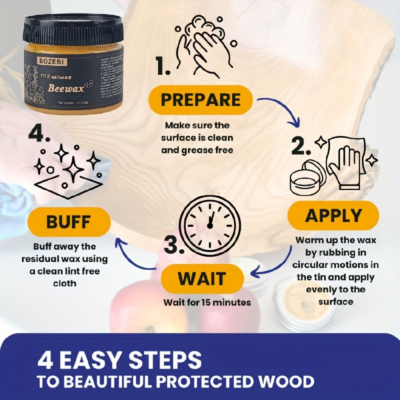 1 piece of 80g beeswax made from solid wood, with a sponge included for polishing and maintaining mahogany furniture. Ideal for caring for wooden furniture, essential oil for maintaining wood floors, and waxing composite flooring in the home. Perfect for