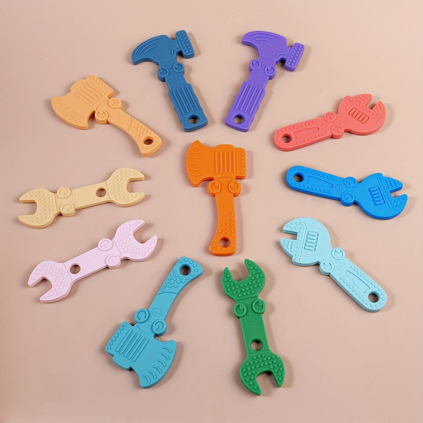 TYRY.HU Kids Tool Set - Non-Toxic, Durable Silicone Hammer, Wrench, Spanner & Pliers for Children - Comfortable Grip, Easy to Clean - Ideal Holiday Gift, 4pcs, TYRY.HU