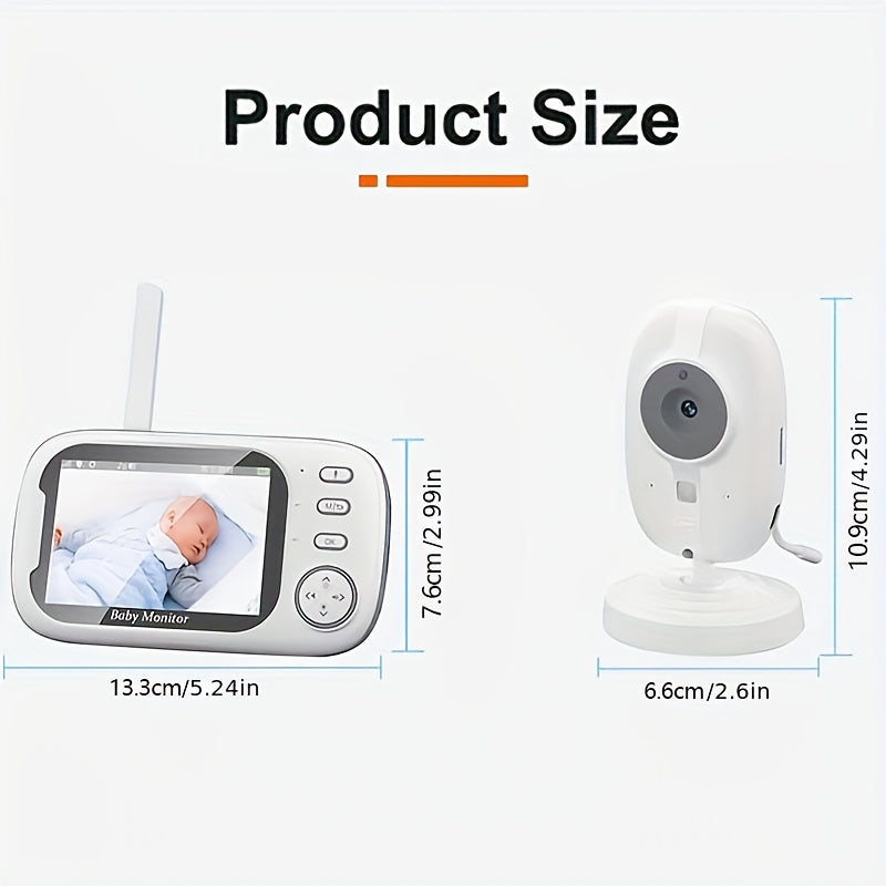 Top-of-the-line Monitor featuring a 720P HD Camera, 8.89cm LCD Screen, 274.32meter Wireless Range, Automatic Night Vision, Two-Way Audio, Temperature Display, and Eight Soothing Lullabies - Powered by USB, includes Editor with Camera