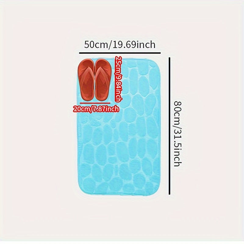 Cobblestone Floor Mat for Bathroom with Water Absorption and Anti-skid Features, Versatile for Bathroom, Bedroom, and Floor Use.