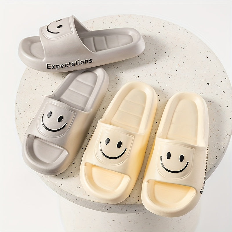 Simple design indoor slippers with thick anti-slip soles, perfect for couples. Available in women's and men's sizes.