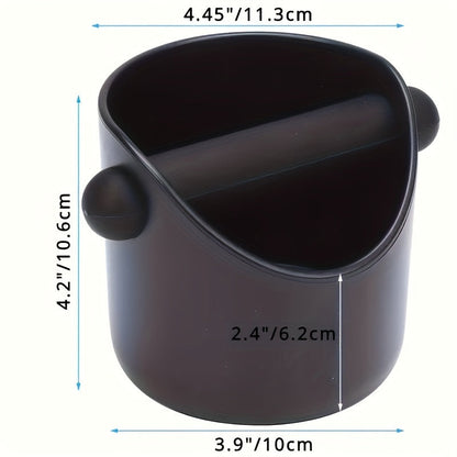 Black ABS Coffee Knock Box with Detachable Hammer - Non-Slip Base, Perfect for Home Baristas. No Electricity Needed. Perfect for Espresso Grounds.