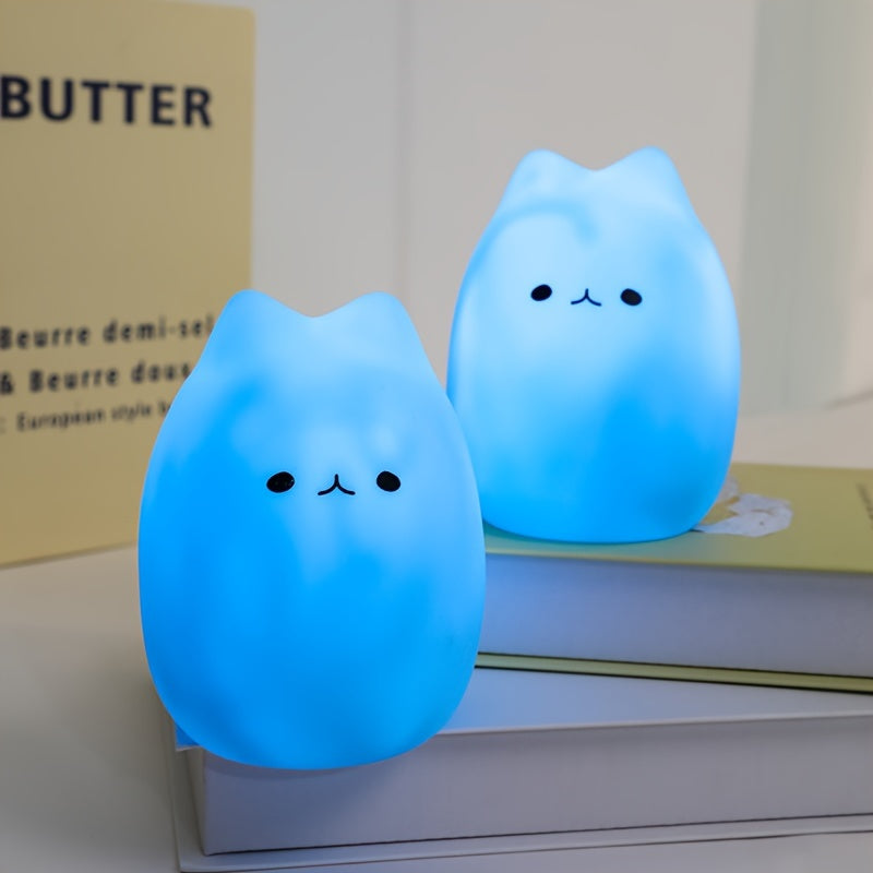 Charming Kitten LED Night Light - Gentle on the Eyes, Battery-Powered Lamp for a Cozy Bedroom Atmosphere - Ideal Present for Girls, Boys, Couples, and Friends