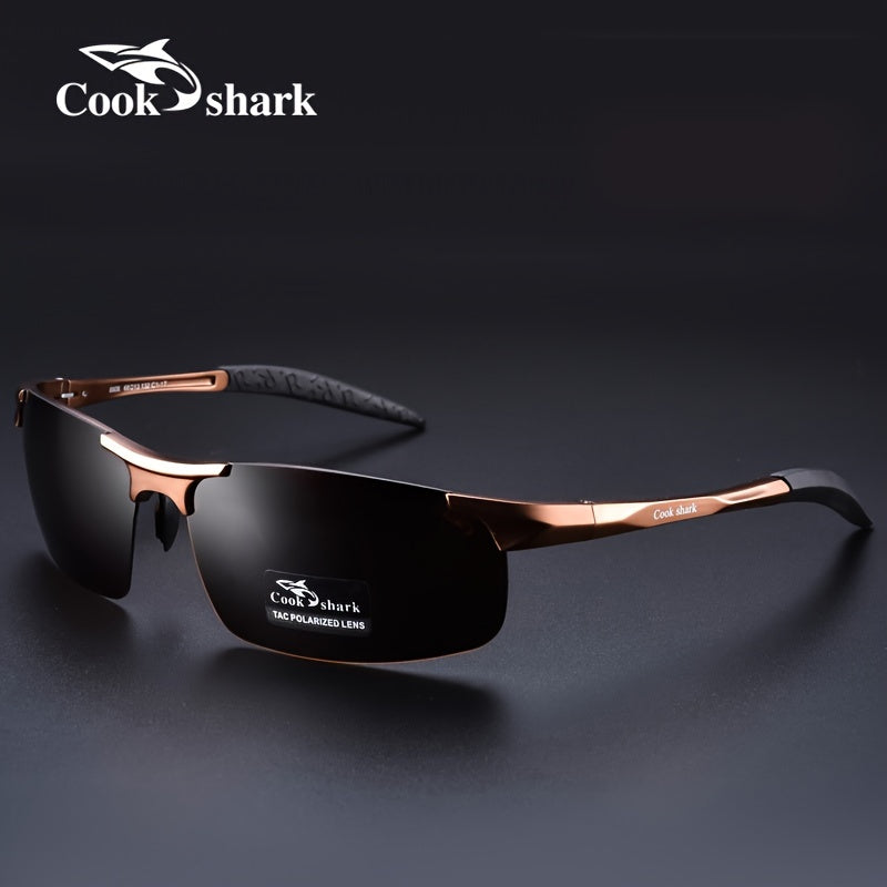 Cook Shark's new high-end polarized sunglasses offer UV protection for men who drive or fish.