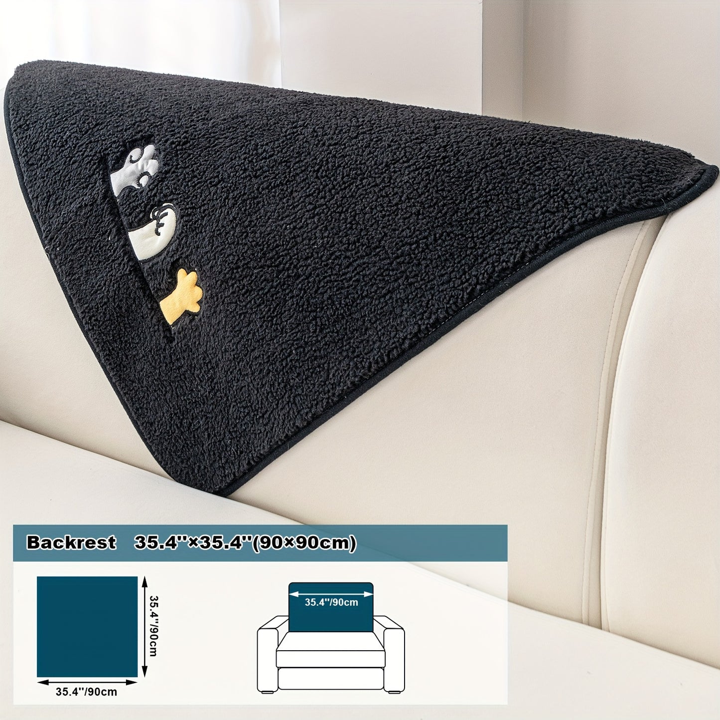 Plush Sherpa sofa slipcover protects furniture from pets, non-slip design for various rooms. Handrail backrest cover pillowcase sold separately.