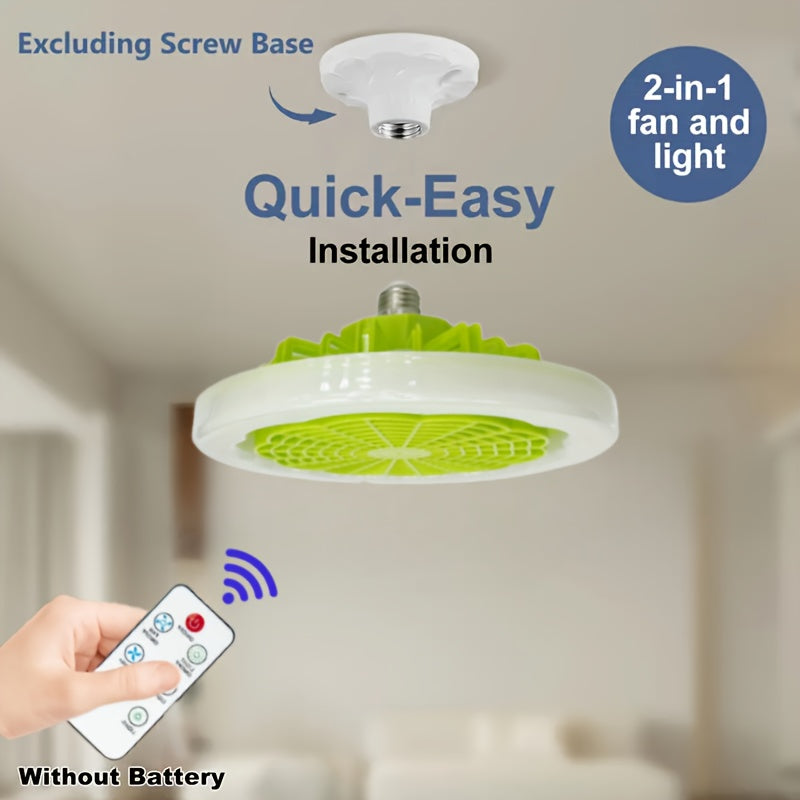 Enhance your home decor with this versatile Green/Orange LED Light and Fan combo. It is easy to install and portable, making it perfect for any room in the house. The light and fan can be used separately to save space and the remote control adds