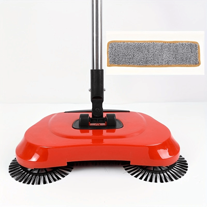 An all-in-one push sweeper, vacuum cleaner, and mop that effectively cleans pet hair, dust, and debris on hardwood and tile floors. This versatile cleaner also comes with cleaning supplies and tools, making it perfect for use in bedrooms.