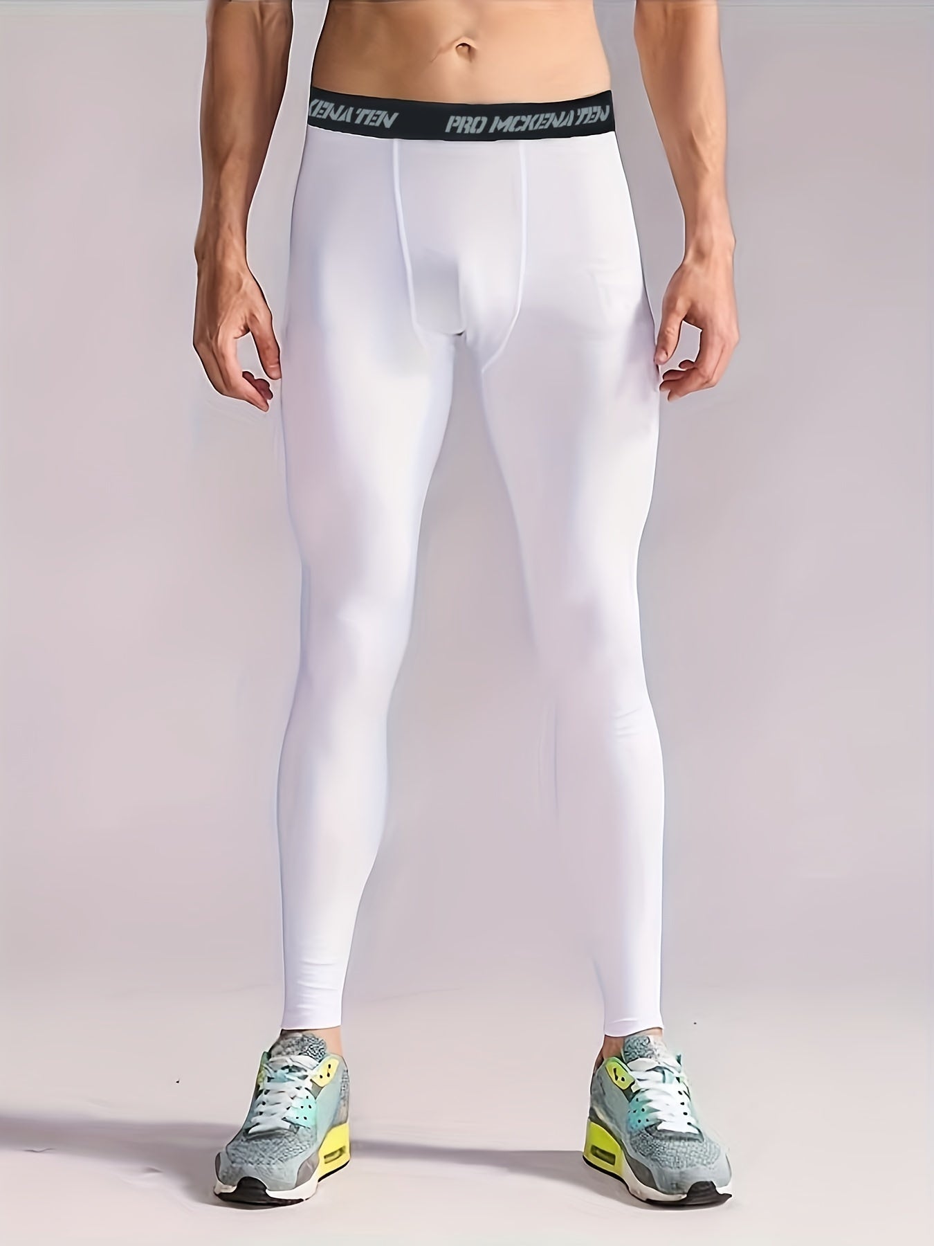 Men's compression pants for basketball, running, and gym workouts.