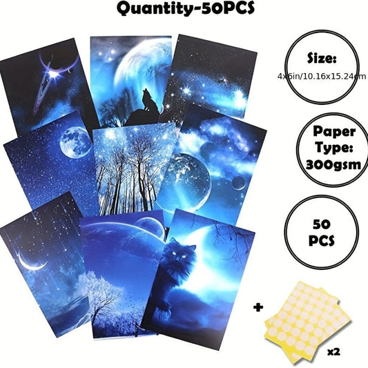 Revamp your space with the 50-piece Galaxy Starry Sky Wall Art Kit and bring the breathtaking beauty of the outer universe into your room with stunning night poster pictures!