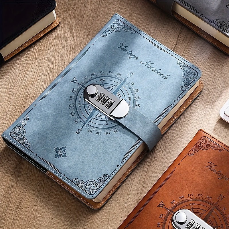 A5 200-page retro password book with lock diary binder.