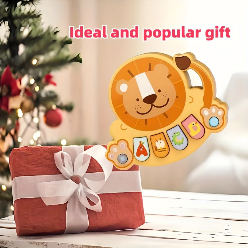 Lion Music Box Toy: A Cute Cartoon Musical Toy for Babies, Perfect for Learning and Education. Ideal Gift for Newborns for Christmas, Birthdays, or New Year. Made of Plastic in White, Pink, Yellow, or Blue. Requires AAA Batteries (not included) with a