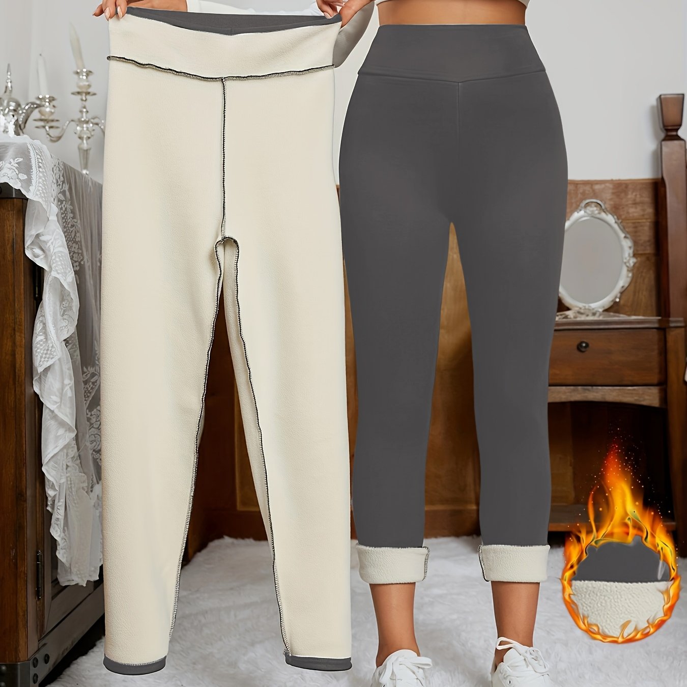 Fall and winter women's loungewear leggings and thermal underwear.