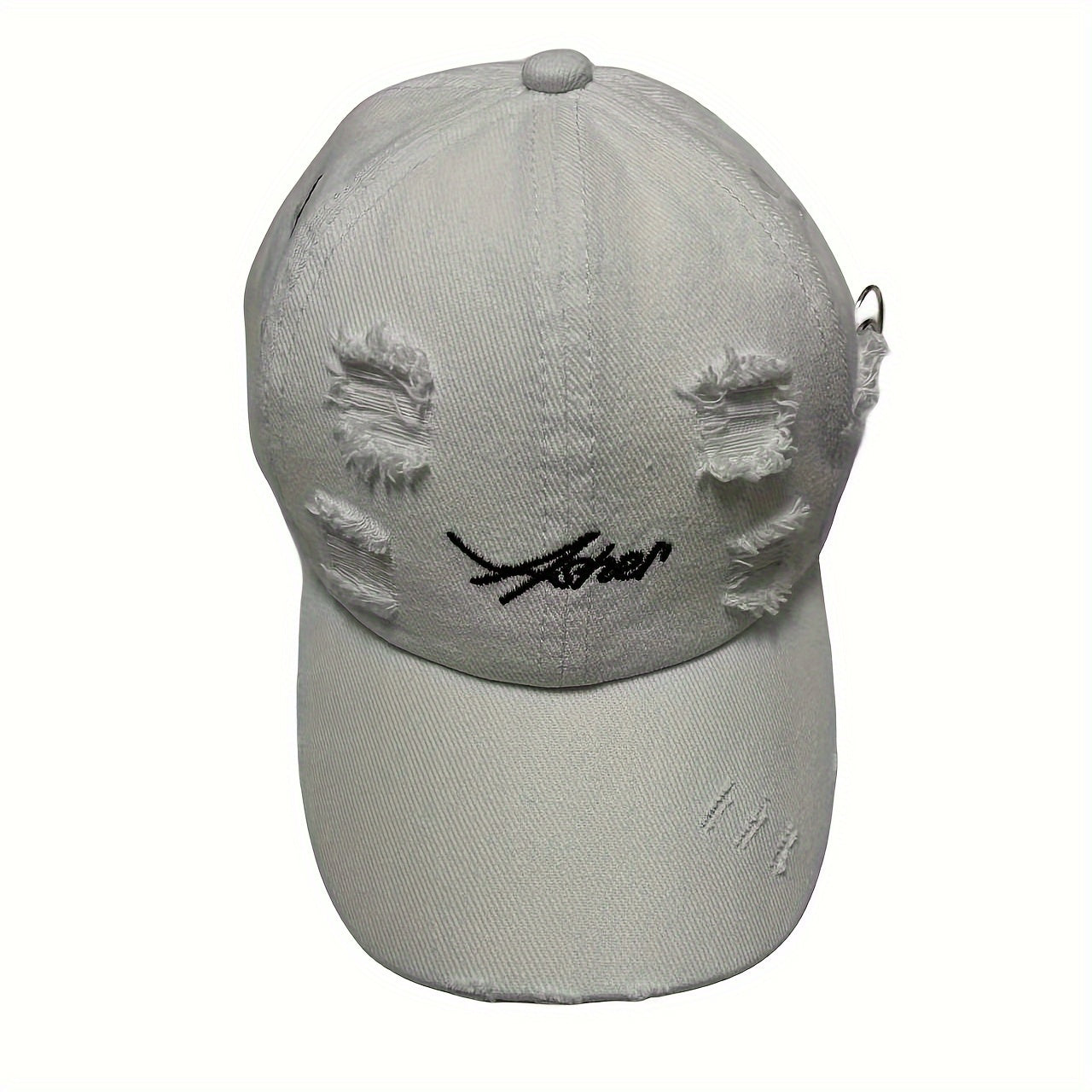 Vintage distressed soft top baseball cap for women with stripe craftsmanship and flag theme. Lightweight polyester with sun protection and adjustable fit. Ideal for spring/summer casual