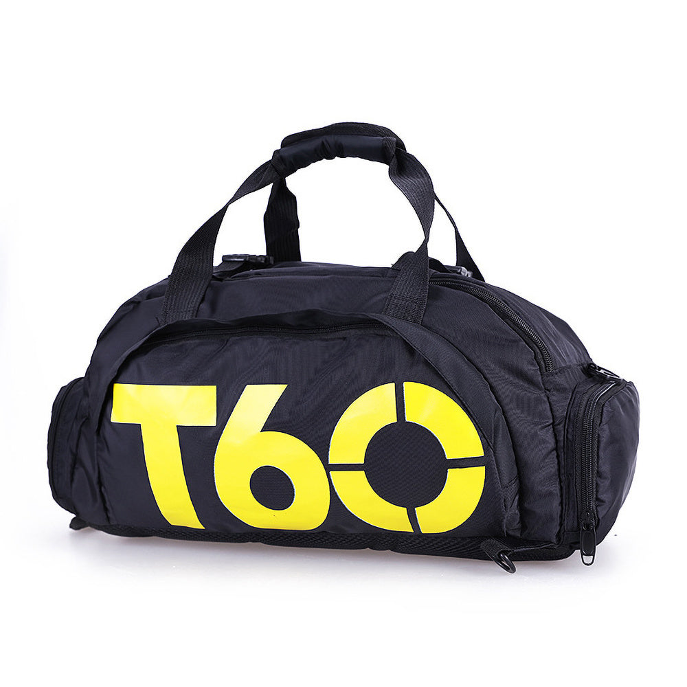 Lightweight gym bag for both men and women, ideal for yoga, fitness, and outdoor activities. Made of nylon, available in red, blue, and black. Perfect for gym and sports enthusiasts.