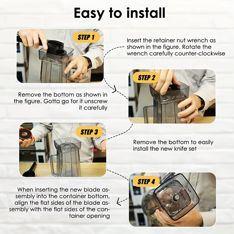 Replacement blade for Vitamix blender made of stainless steel, compatible with 5200 series and 64 oz & 32 oz containers, suitable for contact with food.