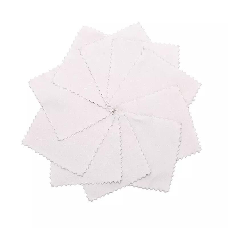 Set of 50 LuxePro Non-Woven Canvas Polishing Cloths for Jewelry, Anti-Tarnish Cleaning Pads, Chemical-Free, Gives Accessories a Shiny Finish