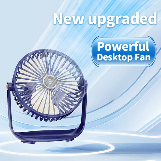 The Jkuoo Portable Desktop Fan is equipped with a 360° rotation feature for maximum coverage. Its quiet brushless motor ensures peaceful operation, while the 5-speed adjustable settings allow for personalized comfort. The fan also includes a convenient