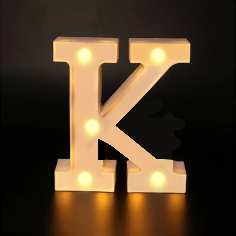 Elegant 16cm LED Alphabet & Number Night Lights - Battery-Powered, Warm White Glow for Home Decor, Events, Holidays - High-Quality, Easy to Install.