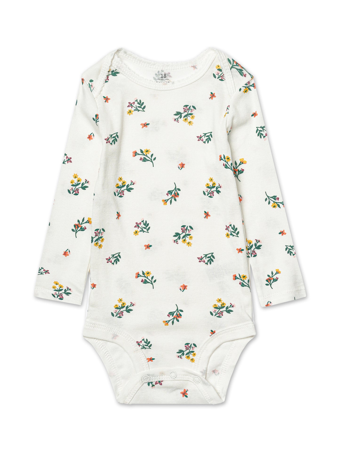 5 baby triangle bodysuits with cartoon pattern.