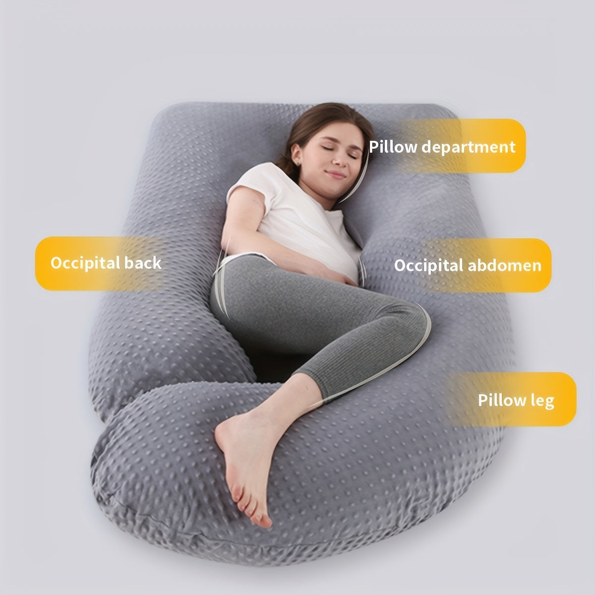 Ultra-Plush U-Shaped Pregnancy Pillow for Side Sleeping - Provides Gentle Waist Support, Ideal Present for Expectant Mothers during the Holidays like Christmas, Halloween, Thanksgiving, and Valentine's Day.