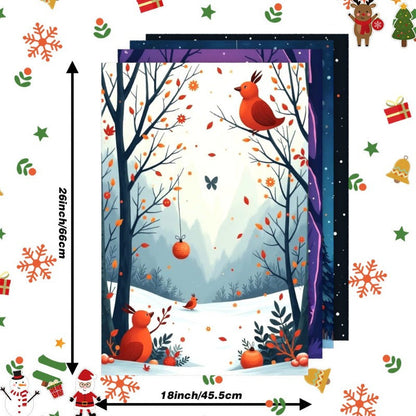 Set of 4 winter Christmas ETHRS, each measuring 45.72*66.04cm