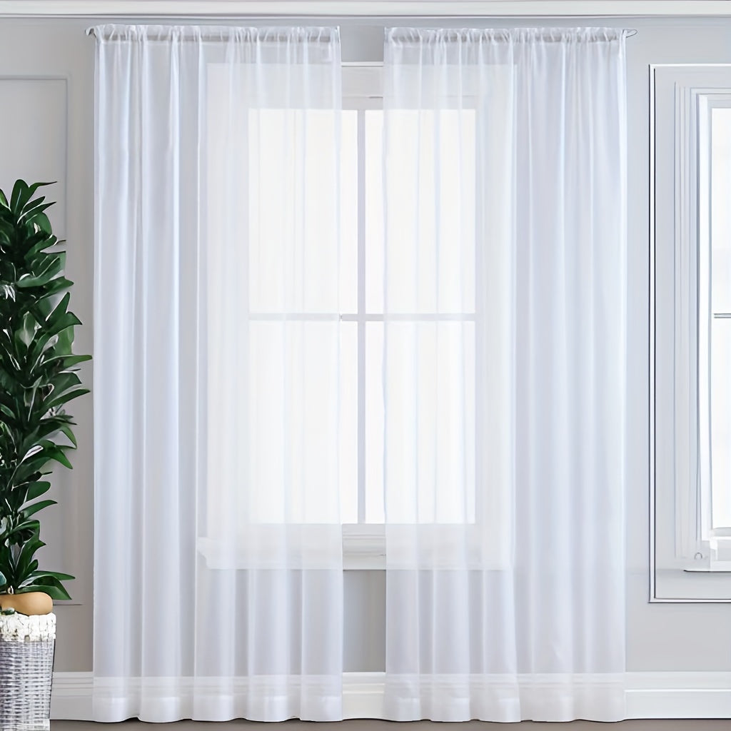 Sheer Polyester Curtain Panel - Modern Window Treatment for Bedroom and Living Room, Light and airy Fabric, Easy to Clean, Rod Pocket top - 1 piece Bedroom Romance Theme