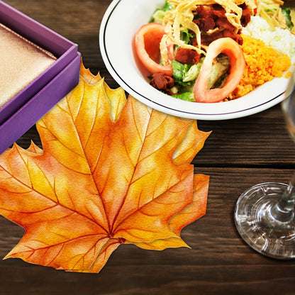 4-Ply Disposable Napkins in Autumn Maple Leaf Design - Ideal for Thanksgiving, Fall Harvest Events, and Wedding Celebrations