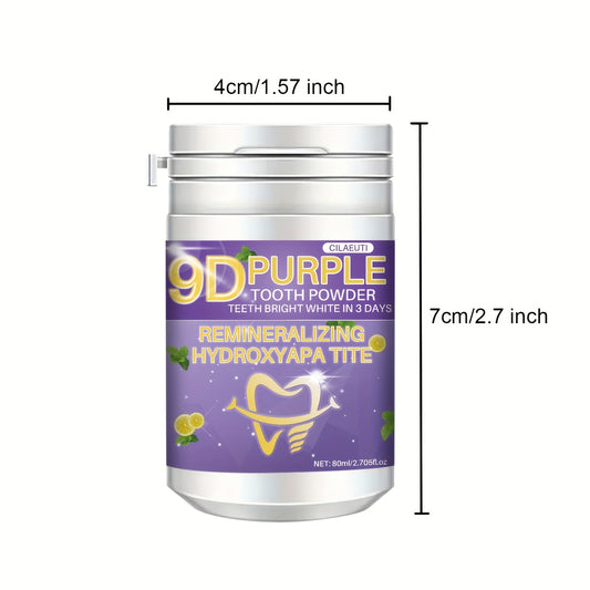 Cilaeuti 9D Purple Tooth Powder - Deep Clean & Remineralizing, Hydroxyapatite Formula