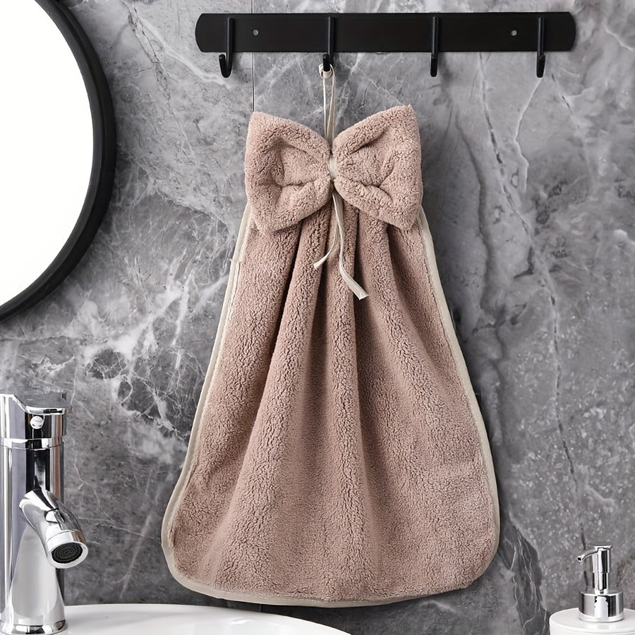 3-piece kitchen towel set with bowknot skirt pattern. Absorbent and quick-drying for household cleaning. Ideal kitchen essentials.